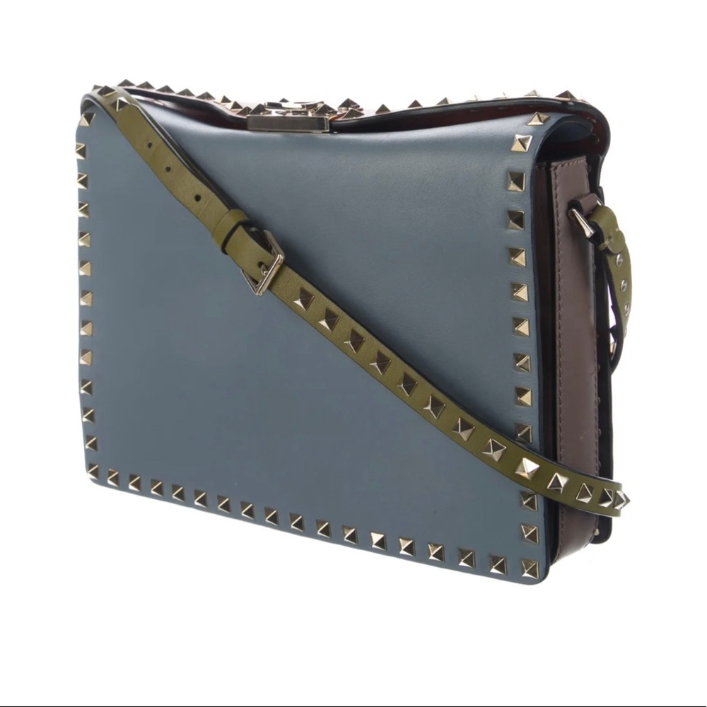 VALENTINO- Leather Rockstud Crossbody Bag